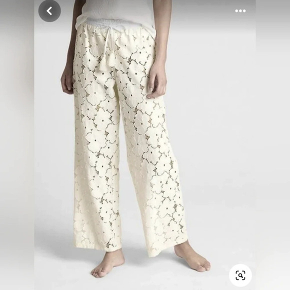 Gap Dreamwell Eyelet‎ Pants White size Small Coverup Swim Pajamas Comfy Lace - Picture 7 of 7